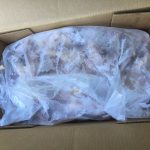 Raw chicken backs and Moe's Meats and Bones